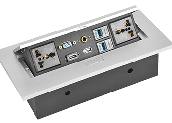 TREND Pressing Up Socket – HDMI, VGA, LAN, Silver/Black TREND Pressing Up Socket – HDMI, VGA, LAN, Silver/Black